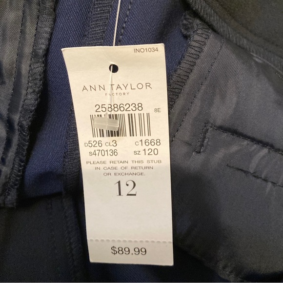 NWT Ann Taylor Pants Size 12 Modern Fit  Slim Through Hip & Thigh Blue - Picture 11 of 12
